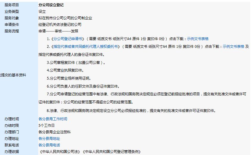 分公司設立登記 